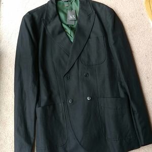 Armani exchange 2x-breasted cotton/linen sportcoat